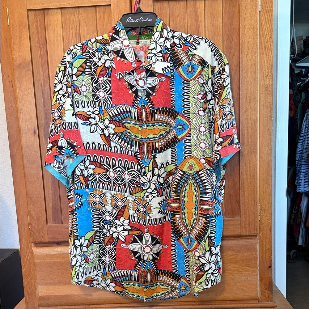 Robert Graham Silk Road Raffles Vibrant Patterned Men's Shirt